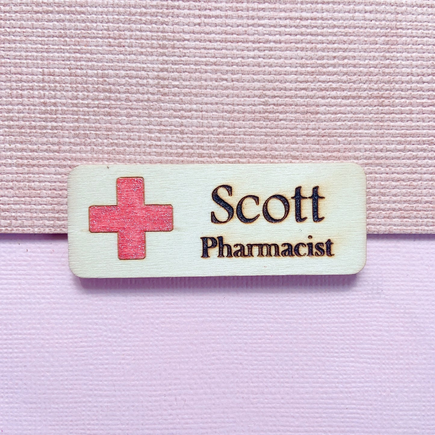 Heart Beat - Medical Theme Personalized Hand Painted Wooden Name Tag