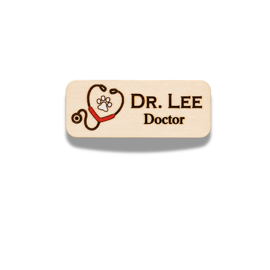 Stethoscopec - Veterinary Clinic VET Nurse Engraved Hand-Painted Personalized Name Tag