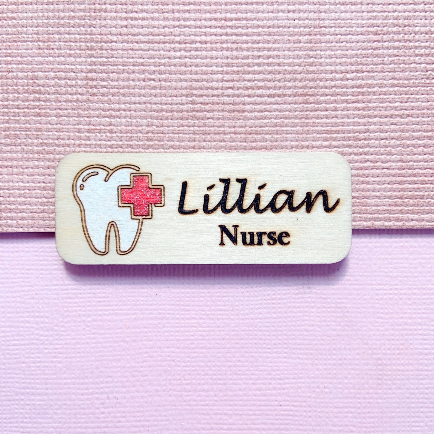 Dental Theme Personalized Hand Painted Wooden Name Tag