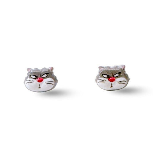 Cinderella Lucifer Cat Inspired Hypoallergenic Stud Earrings