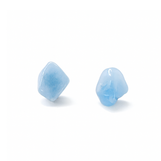 Large Aquamarine Raw Quartz Natural Stone Earrings