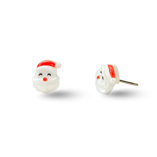 Christmas Santa Surgical Steel Hypoallergenic Stud Earrings
