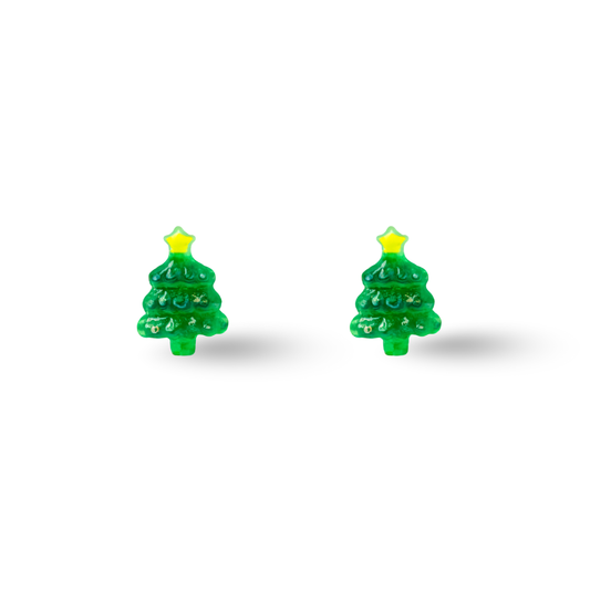 Cute Christmas Tree Surgical Steel Hypoallergenic Stud Earrings