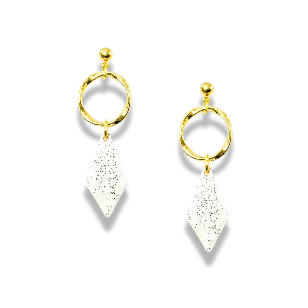 Terracotta Diamond Drop Polymer Clay Earrings – Modern Elegance Collection