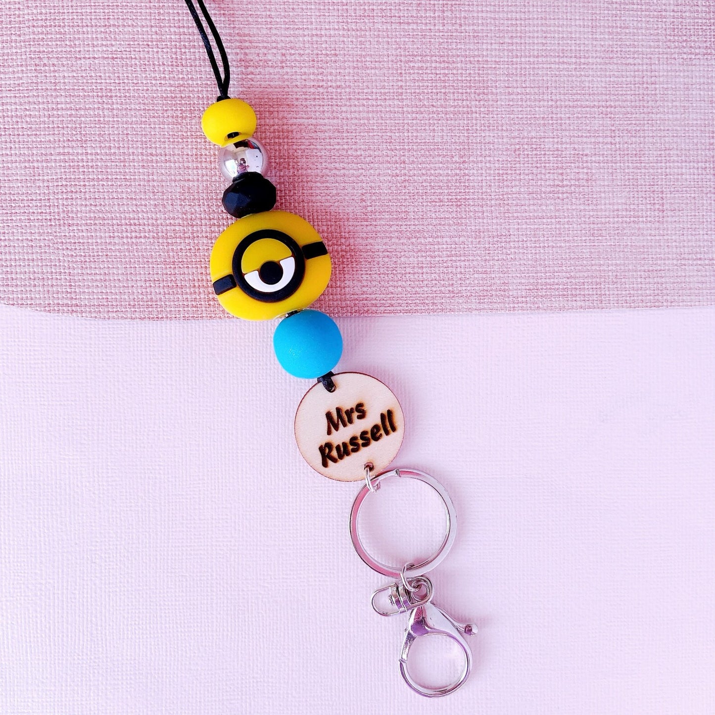 Minions Kevin and Carl Personalized Name Teacher ID Key Lanyard