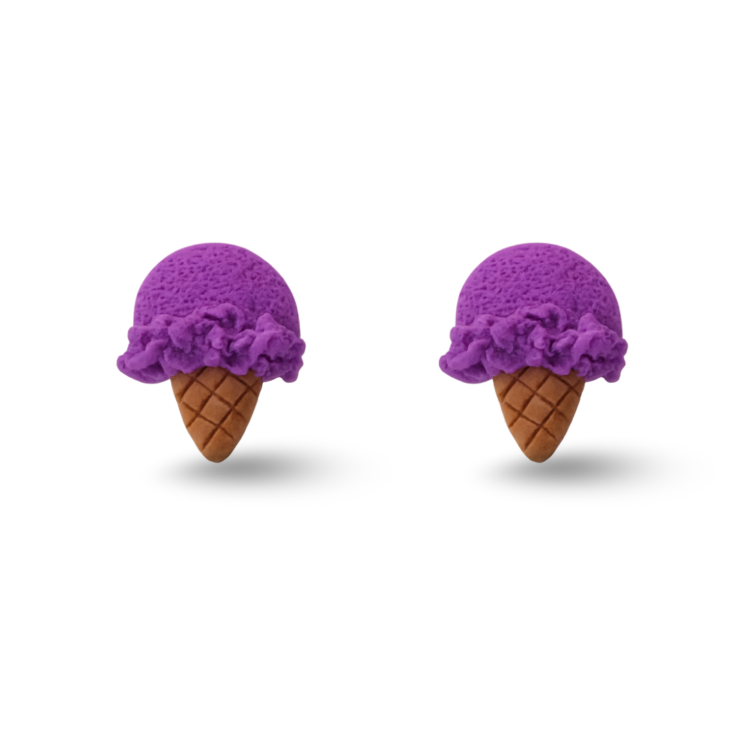 Vanilla Ice Cream Polymer Clay Hypoallergenic Stud Earrings