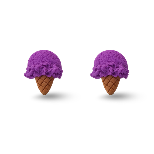 BlueBerry Ice Cream Polymer Clay Hypoallergenic Stud Earrings