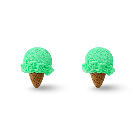 Mint Ice Cream Polymer Clay Hypoallergenic Stud Earrings