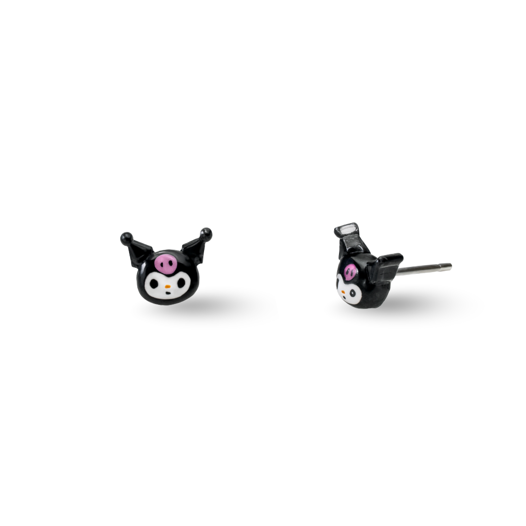 Tiny Kuromi Inspired Hypoallergenic Stud Earrings