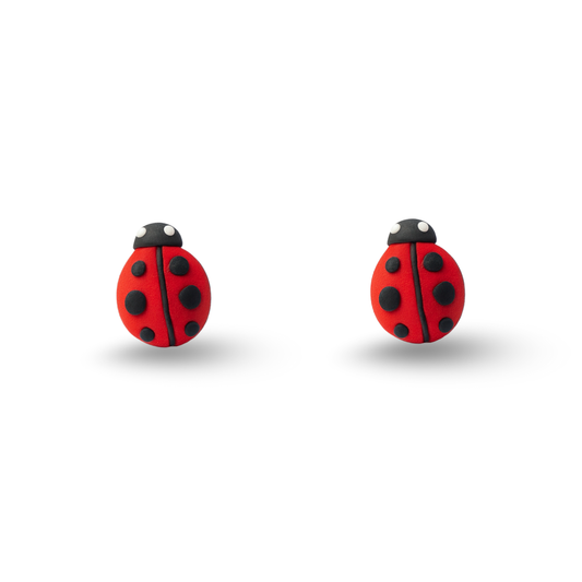 Ladybug Polymer Clay Hypoallergenic Stud Earrings