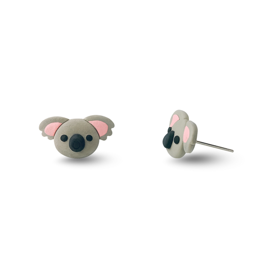 Koala Polymer Clay Hypoallergenic Stud Earrings