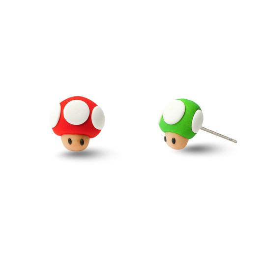 Cutie Mushroom Polymer Clay Hypoallergenic Stud Earrings