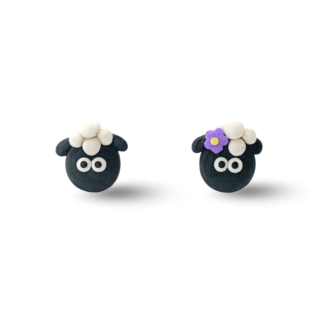 Black Sheep Polymer Clay Hypoallergenic Stud Earrings