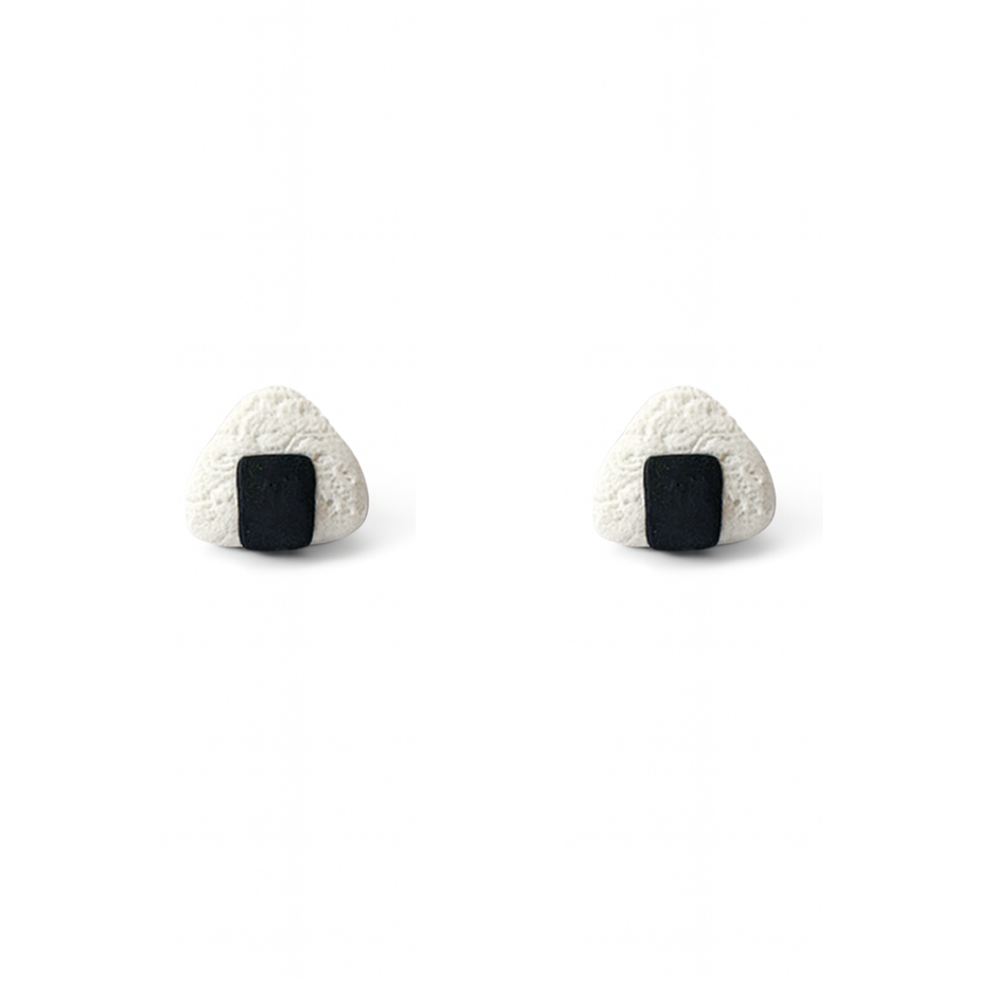 Onigiri Rice Ball Polymer Clay Hypoallergenic Stud Earrings