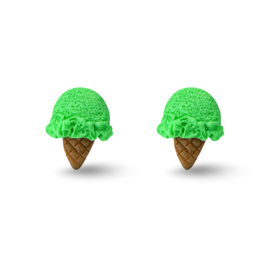 Green Tea Ice Cream Polymer Clay Hypoallergenic Stud Earrings