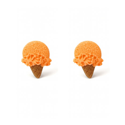 Orangle Ice Cream Polymer Clay Hypoallergenic Stud Earrings